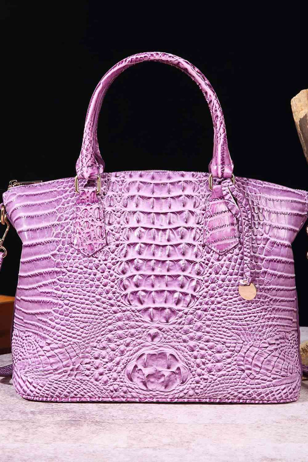 Snakeskin Print PU Leather Handbag