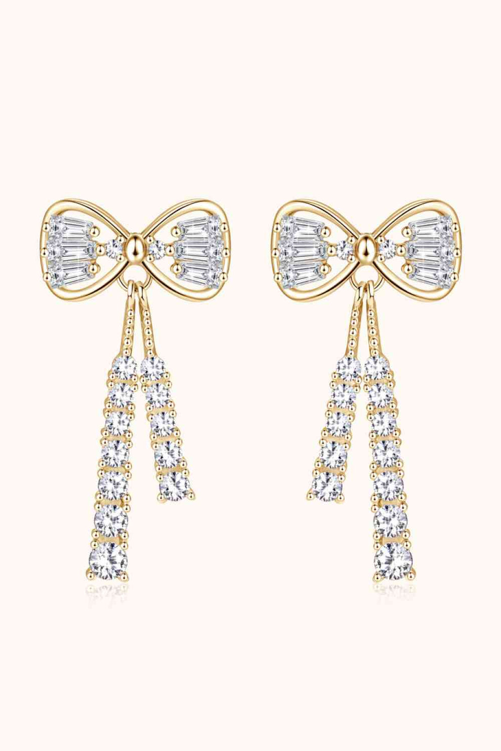 1.12 Carat Moissanite 925 Sterling Silver Bow Earrings